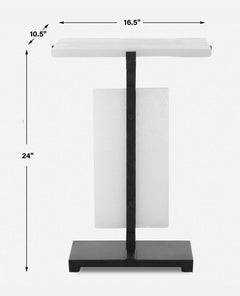 Elements Bubble Bronze/White Glass Accent Table - Ornate Home
