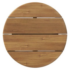 Eleni Natural 20-Inch Round Outdoor Patio Teak Wood Side Table - Ornate Home