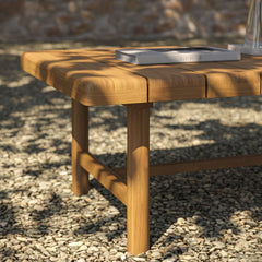 Eleni Natural 41-Inch Outdoor Patio Teak Wood Coffee Table - Ornate Home