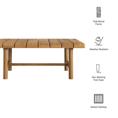 Eleni Natural 41-Inch Outdoor Patio Teak Wood Coffee Table - Ornate Home
