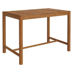 Eleni Natural Rectangle 56-Inch Outdoor Patio Teak Wood Rectangular Bar Table - Ornate Home