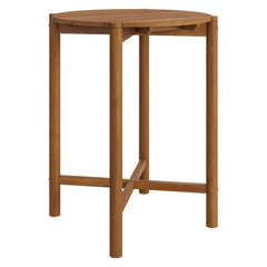 Eleni Natural Round 35 Inch Outdoor Patio Teak Wood Round Bar Table - Ornate Home