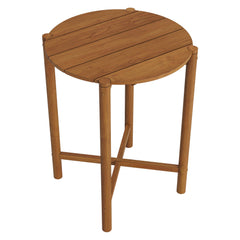 Eleni Natural Round 35 Inch Outdoor Patio Teak Wood Round Bar Table - Ornate Home
