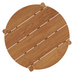 Eleni Natural Round 35 Inch Outdoor Patio Teak Wood Round Bar Table - Ornate Home