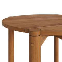 Eleni Natural Round 35 Inch Outdoor Patio Teak Wood Round Bar Table - Ornate Home