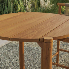 Eleni Natural Round 35 Inch Outdoor Patio Teak Wood Round Bar Table - Ornate Home