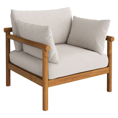 Eleni Natural Sail Outdoor Patio Teak Wood Armchair - Ornate Home