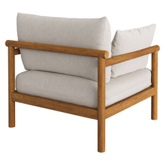 Eleni Natural Sail Outdoor Patio Teak Wood Armchair - Ornate Home