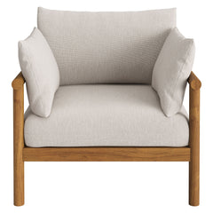 Eleni Natural Sail Outdoor Patio Teak Wood Armchair - Ornate Home