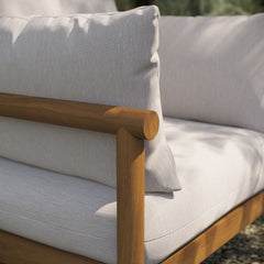 Eleni Natural Sail Outdoor Patio Teak Wood Armchair - Ornate Home
