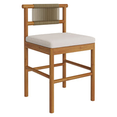 Eleni Natural Sail Outdoor Patio Teak Wood Counter Stools (Set of 2) - Ornate Home