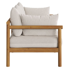 Eleni Natural Sail Outdoor Patio Teak Wood Loveseat - Ornate Home