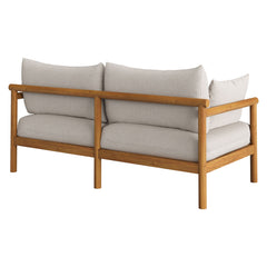 Eleni Natural Sail Outdoor Patio Teak Wood Loveseat - Ornate Home