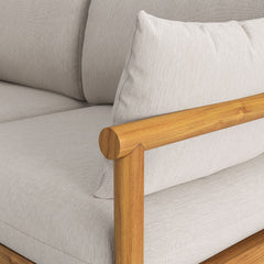 Eleni Natural Sail Outdoor Patio Teak Wood Loveseat - Ornate Home