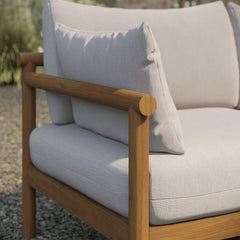 Eleni Natural Sail Outdoor Patio Teak Wood Loveseat - Ornate Home