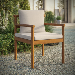 Eleni Natural Sail Outdoor Patio Teak Wood Rope Dining Chair - Ornate Home