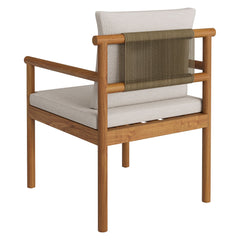 Eleni Natural Sail Outdoor Patio Teak Wood Rope Dining Chair - Ornate Home