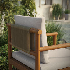 Eleni Natural Sail Outdoor Patio Teak Wood Rope Dining Chair - Ornate Home