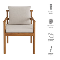 Eleni Natural Sail Outdoor Patio Teak Wood Rope Dining Chair - Ornate Home
