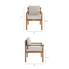 Eleni Natural Sail Outdoor Patio Teak Wood Rope Dining Chair - Ornate Home