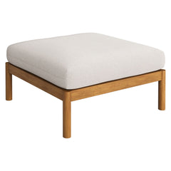 Eleni Natural Sail Square Outdoor Patio Teak Wood Ottoman - Ornate Home