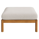 Eleni Natural Sail Square Outdoor Patio Teak Wood Ottoman - Ornate Home