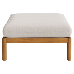 Eleni Natural Sail Square Outdoor Patio Teak Wood Ottoman - Ornate Home