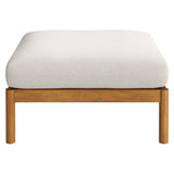 Eleni Natural Sail Square Outdoor Patio Teak Wood Ottoman - Ornate Home