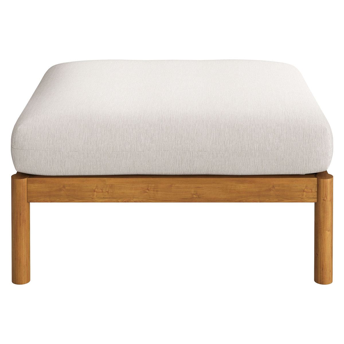 Eleni Natural Sail Square Outdoor Patio Teak Wood Ottoman - Ornate Home