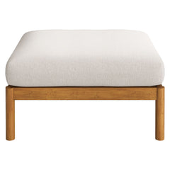 Eleni Natural Sail Square Outdoor Patio Teak Wood Ottoman - Ornate Home