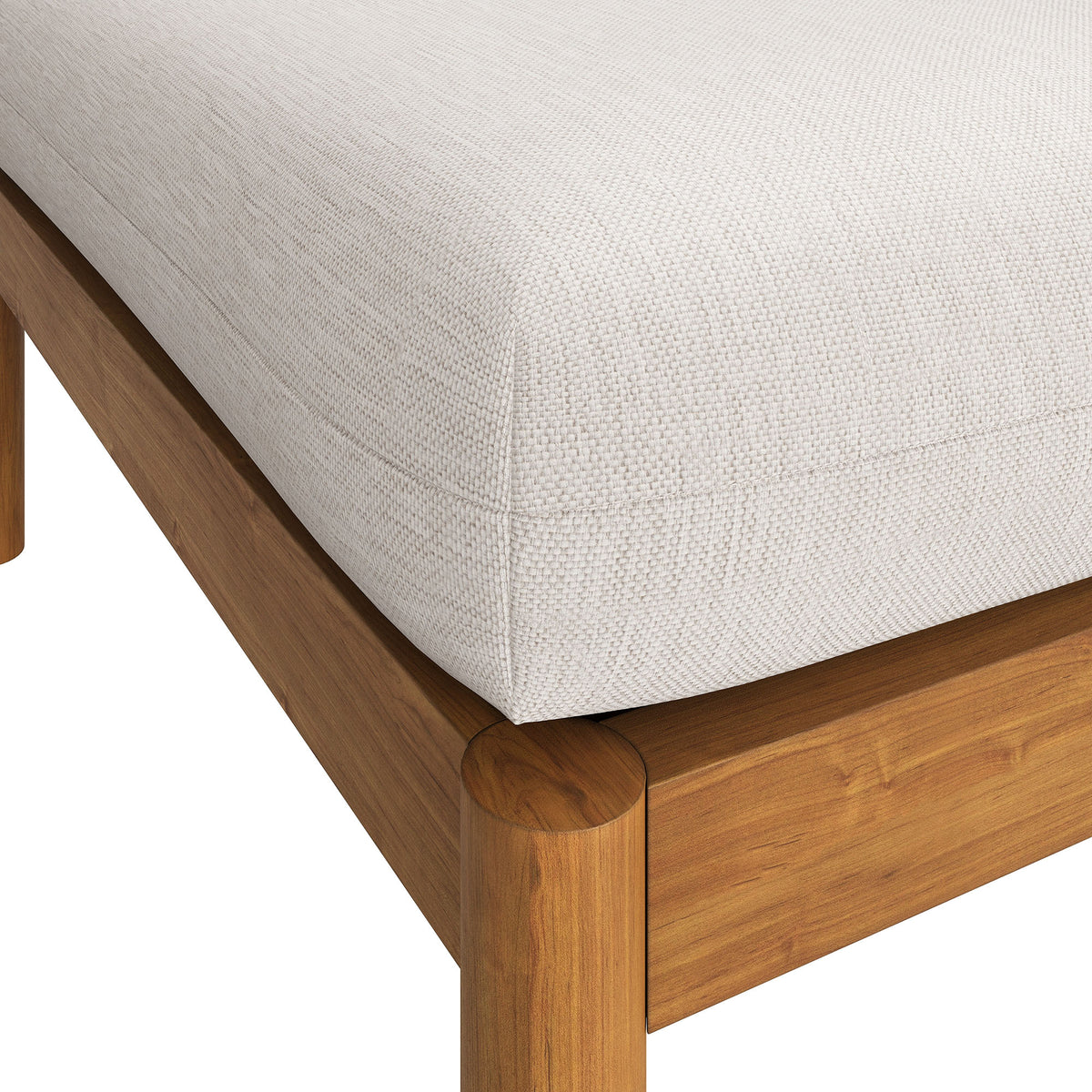 Eleni Natural Sail Square Outdoor Patio Teak Wood Ottoman - Ornate Home
