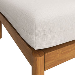 Eleni Natural Sail Square Outdoor Patio Teak Wood Ottoman - Ornate Home