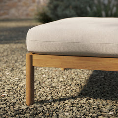 Eleni Natural Sail Square Outdoor Patio Teak Wood Ottoman - Ornate Home