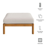 Eleni Natural Sail Square Outdoor Patio Teak Wood Ottoman - Ornate Home