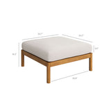 Eleni Natural Sail Square Outdoor Patio Teak Wood Ottoman - Ornate Home