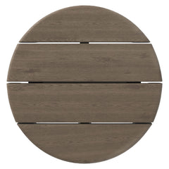Eleni Weathered Gray 20-Inch Round Outdoor Patio Teak Wood Side Table - Ornate Home