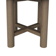 Eleni Weathered Gray 20-Inch Round Outdoor Patio Teak Wood Side Table - Ornate Home