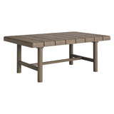 Eleni Weathered Gray 41-Inch Outdoor Patio Teak Wood Coffee Table - Ornate Home