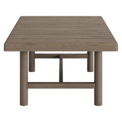 Eleni Weathered Gray 41-Inch Outdoor Patio Teak Wood Coffee Table - Ornate Home