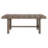 Eleni Weathered Gray 41-Inch Outdoor Patio Teak Wood Coffee Table - Ornate Home