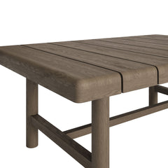 Eleni Weathered Gray 41-Inch Outdoor Patio Teak Wood Coffee Table - Ornate Home