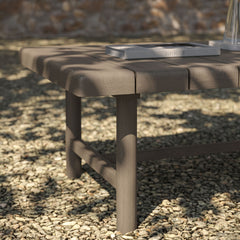 Eleni Weathered Gray 41-Inch Outdoor Patio Teak Wood Coffee Table - Ornate Home