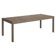 Eleni Weathered Gray 89-Inch Outdoor Patio Teak Wood Dining Table - Ornate Home