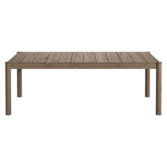 Eleni Weathered Gray 89-Inch Outdoor Patio Teak Wood Dining Table - Ornate Home