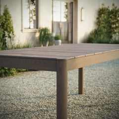 Eleni Weathered Gray 89-Inch Outdoor Patio Teak Wood Dining Table - Ornate Home