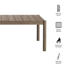 Eleni Weathered Gray 89-Inch Outdoor Patio Teak Wood Dining Table - Ornate Home
