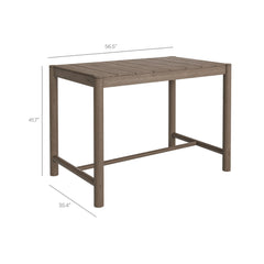Eleni Weathered Gray Flint 5-Piece Outdoor Patio Teak Wood Bar Set - Ornate Home