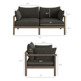 Eleni Weathered Gray Flint 5-Piece Outdoor Patio Teak Wood Furniture Set - Ornate Home