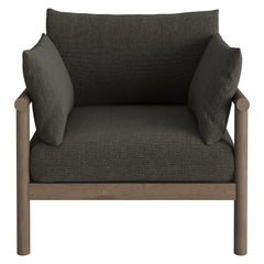 Eleni Weathered Gray Flint Outdoor Patio Teak Wood Armchair - Ornate Home