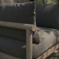 Eleni Weathered Gray Flint Outdoor Patio Teak Wood Armchair - Ornate Home